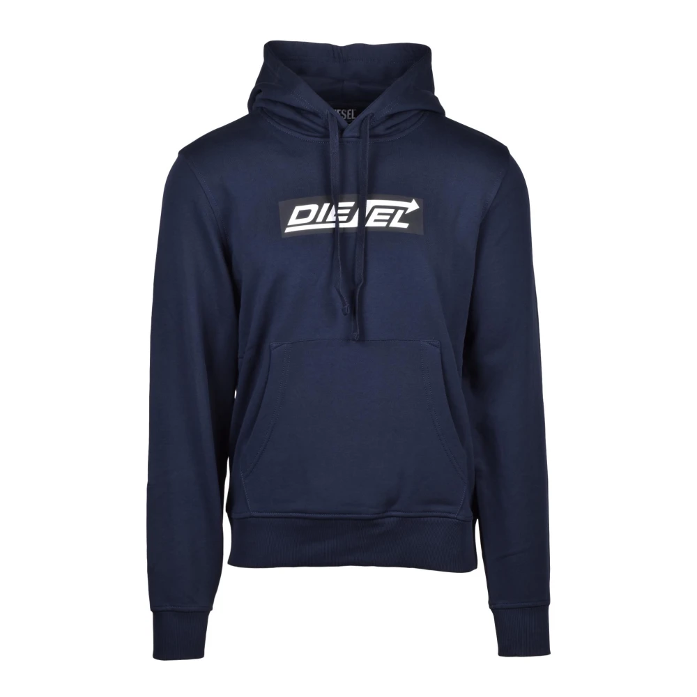 Diesel Uomo Blu - Felpa Con Cappuccio - Sweatshirts & Hoodies - S