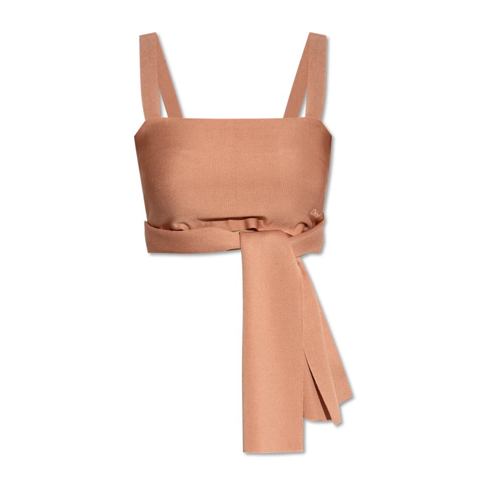 Chloé Top met geborduurd logo Pink Dames
