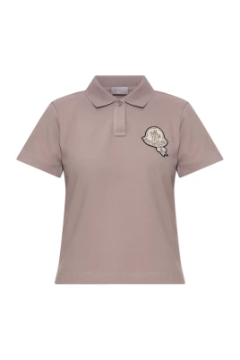 Polo T-shirt med logotyphålldetalj