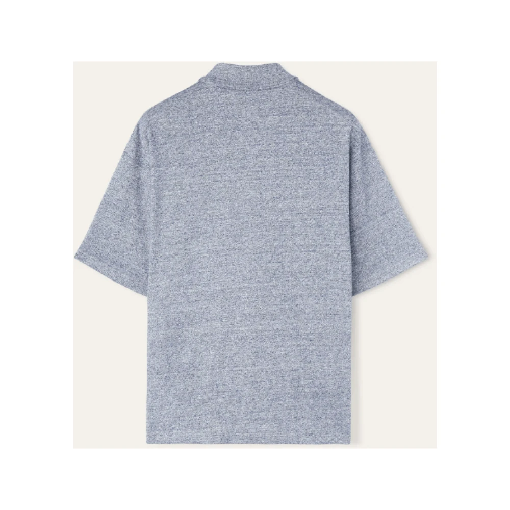 Loro Piana Blauw Oversized Polo T-shirt Katoen Tee Blue Heren