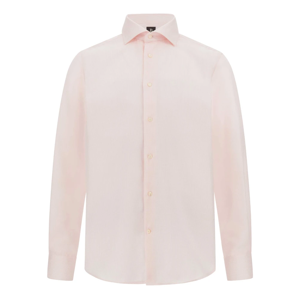 Boggi Milano Regular Fit Katoenen Overhemd Pink Heren