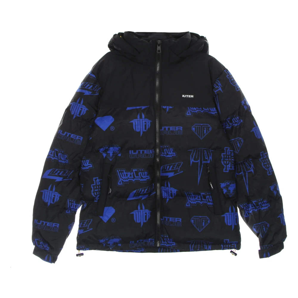 Iuter Zwarte Puffjas met Afneembare Capuchon Black Heren