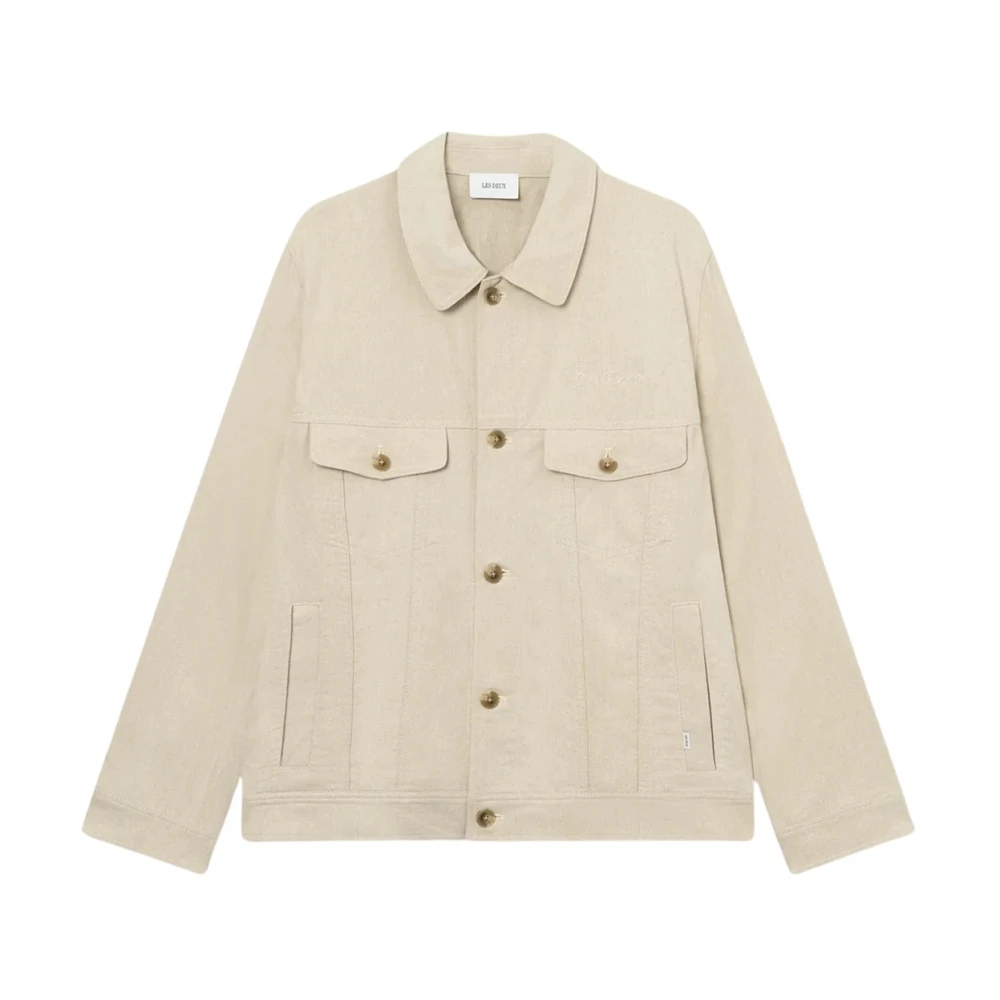 Les Deux Casual Twill Jack met Chainstitch Borduurwerk Beige Heren