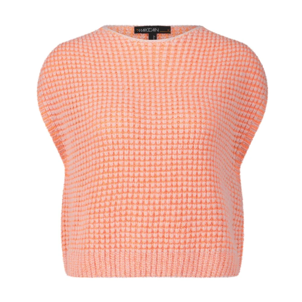 Marc Cain Neon Style Gebreide Vest Orange Dames