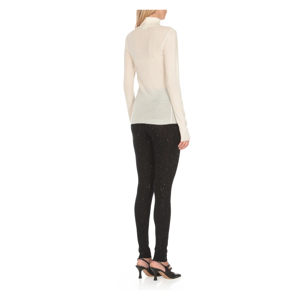 Fabiana Filippi Ivoor Wollen Trui met Pailletten Beige Dames