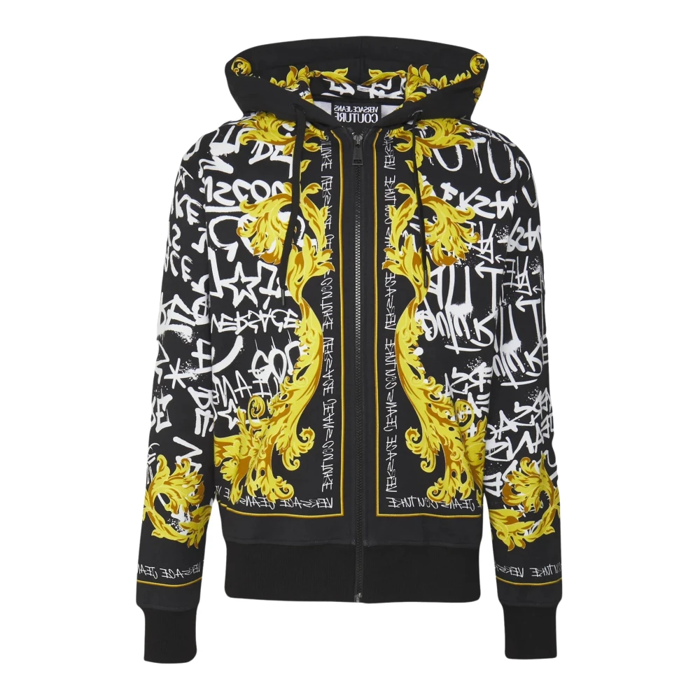 Versace Jeans Couture Logo Graffiti Hoodie Black Heren