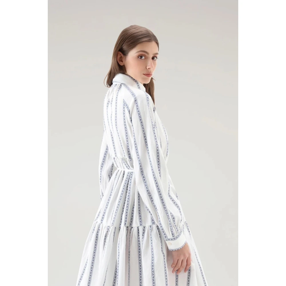 Woolrich Geo Jacquard Mini Jurk White Dames