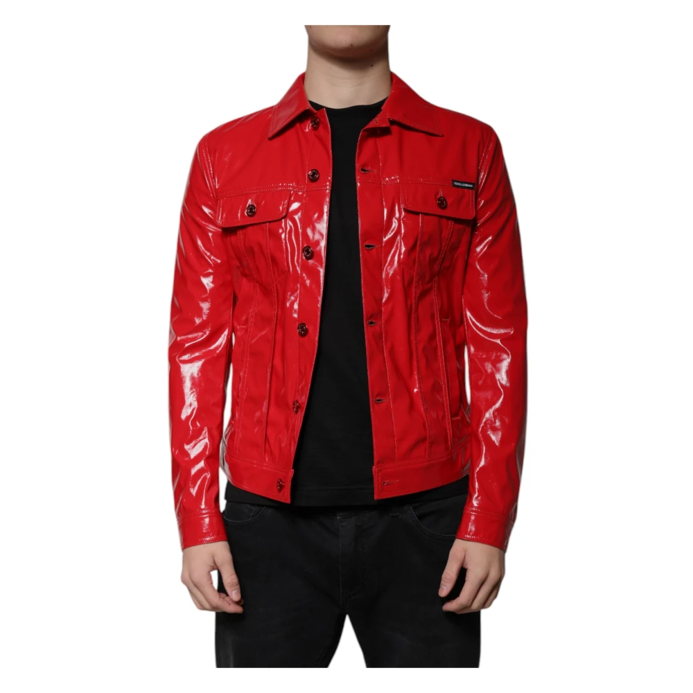 Dolce & Gabbana Red Light Jackets, Male, M, Biker Jacket