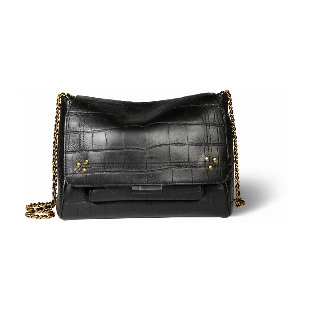 Jérôme Dreyfuss Elegant Läder Crossbody Väska med Kedja Rem Black, Dam