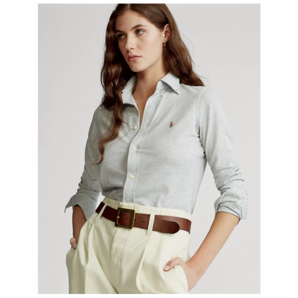 Polo Ralph Lauren Heidi Polo Gebreide Shirt Gray Dames