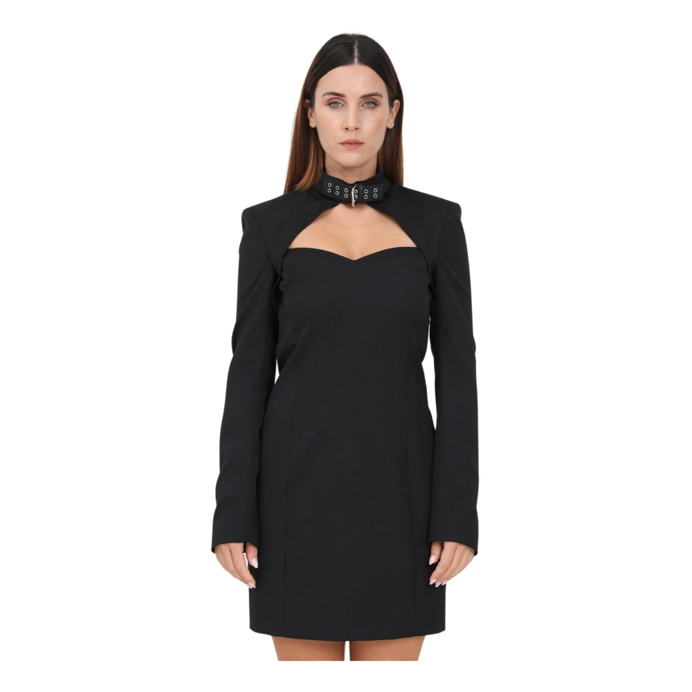 Moschino Zwarte jurk met gespdetail Black Dames