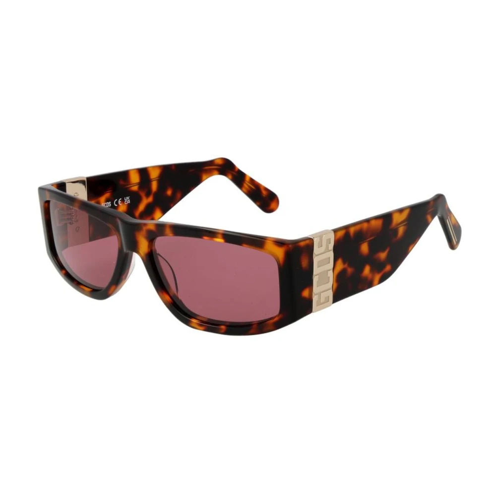 Gcds Unisex Brown Rectangular Acetate Sunglasses With Rose Lenses