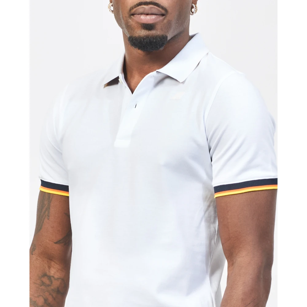 K-way Stretch Katoenen Poloshirt Wit White Heren