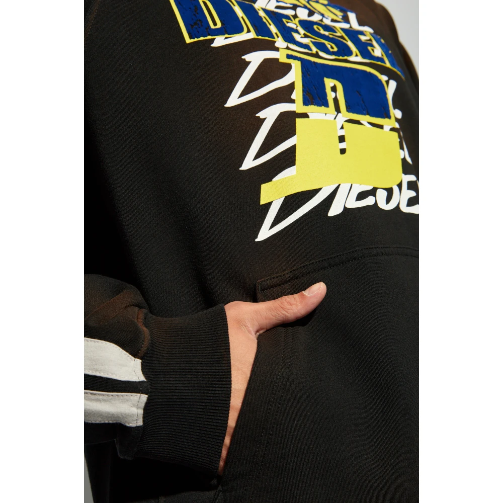 Diesel Sweatshirt `S-Roxt-Hood-Stripe` Black Heren