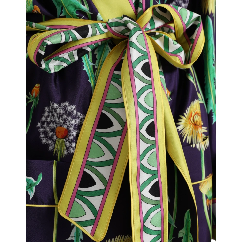 Dolce & Gabbana Luxe Bloemen Zijden Badjas Multicolor Dames