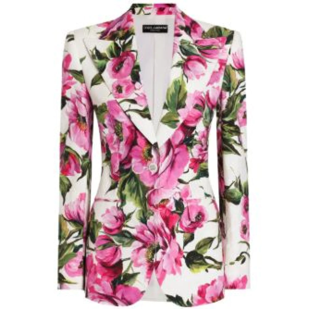 Dolce & Gabbana Petunia Wit Bloemenprint Blazer Multicolor Dames
