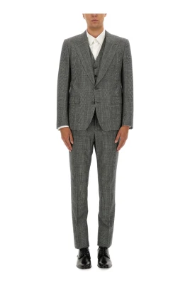 Virgin Wool Single-breasted Three-piece Suit