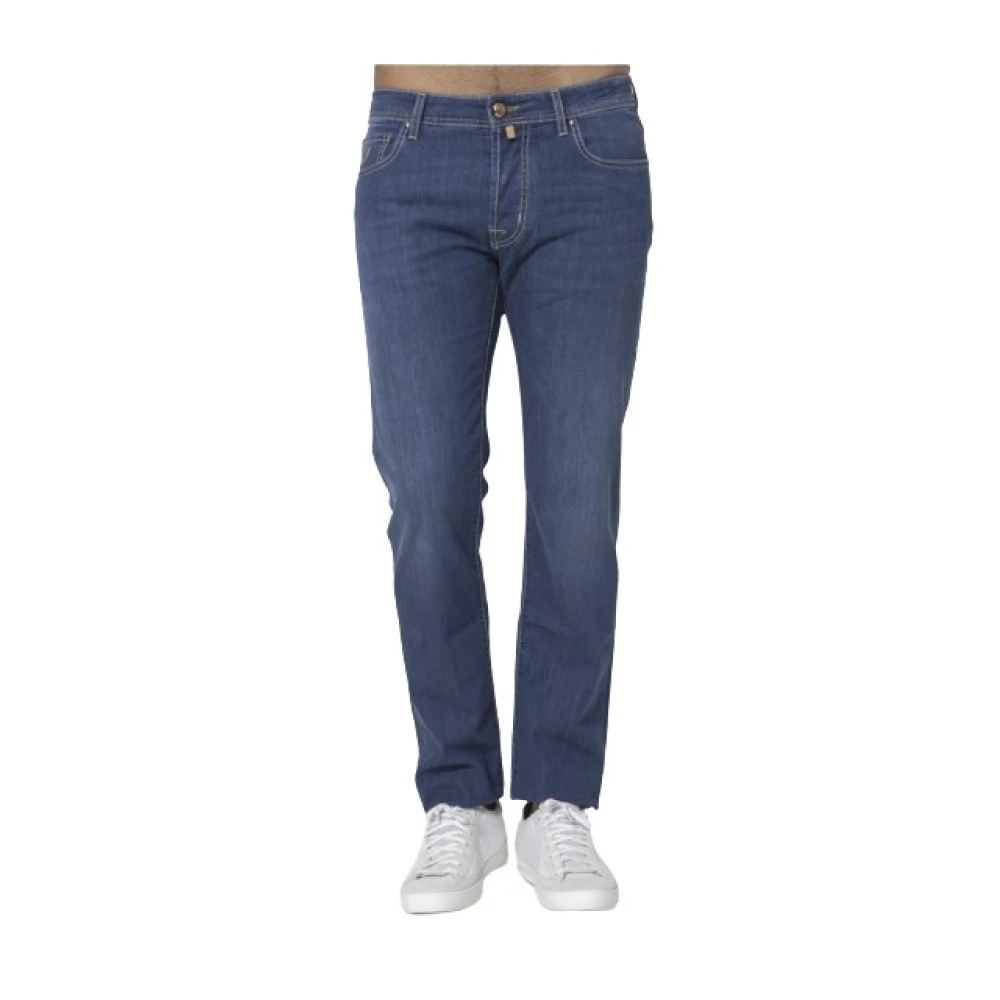 Jacob Cohën Mannelijk Blauw Jeans Heren, W30, Leer, Bard Slim-Fit Jeans