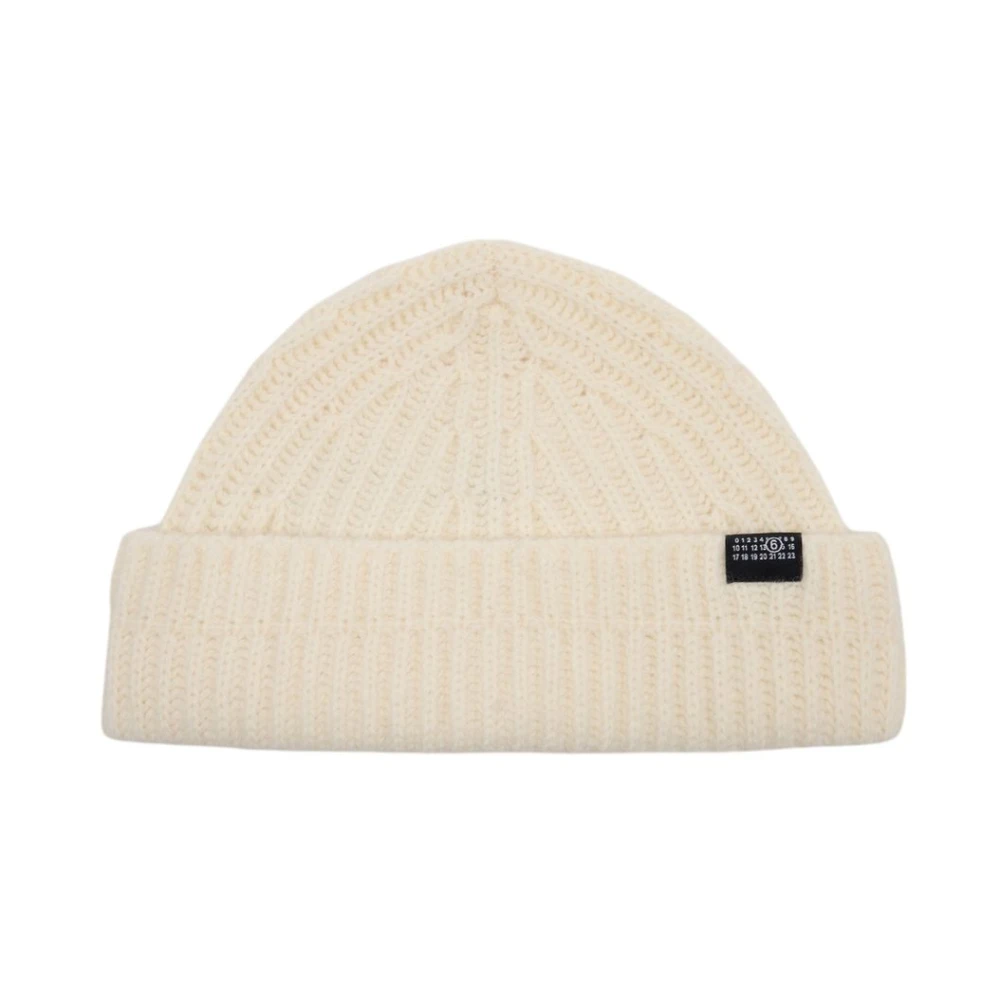 Mm6 Maison Margiela White Wool Beanie - Unisex - Accessories - L - Accessories