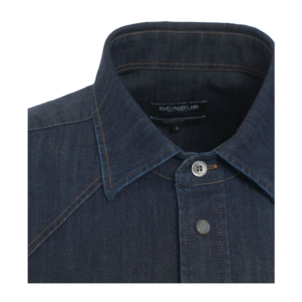 Dondup Italiaanse Denim Overhemd met Lange Mouwen Blue Heren