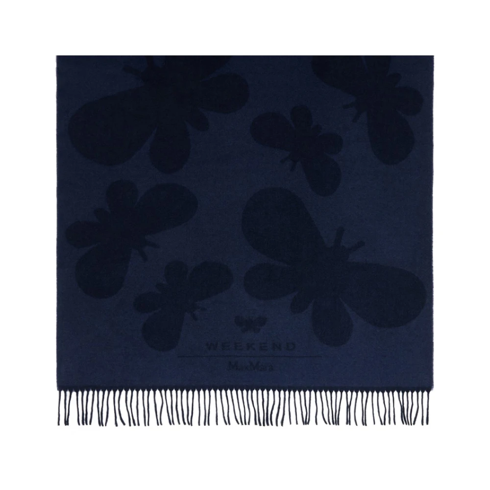 Max Mara Weekend Blauwe Wollen Sjaal Elegant Accessoire Blue Dames