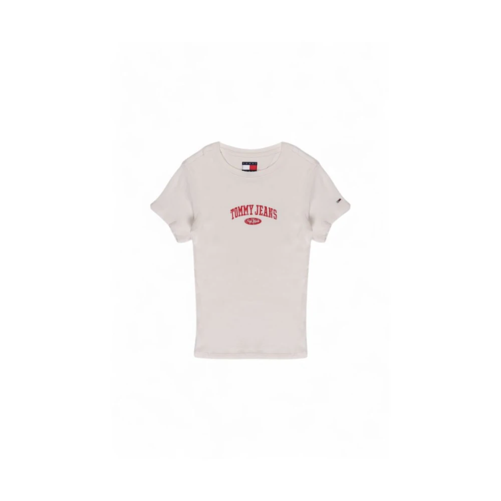 Tommy Jeans Witte Katoenen Tops & T-shirt Collectie White Dames