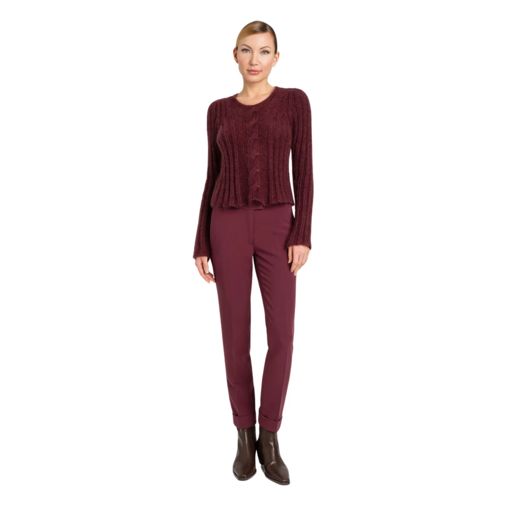 Twinset Bordeaux Broek voor Vrouwen Red Dames