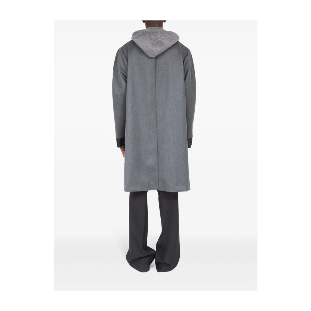 Maison Margiela Grijze Wol Gelaagde Jas Gray Heren