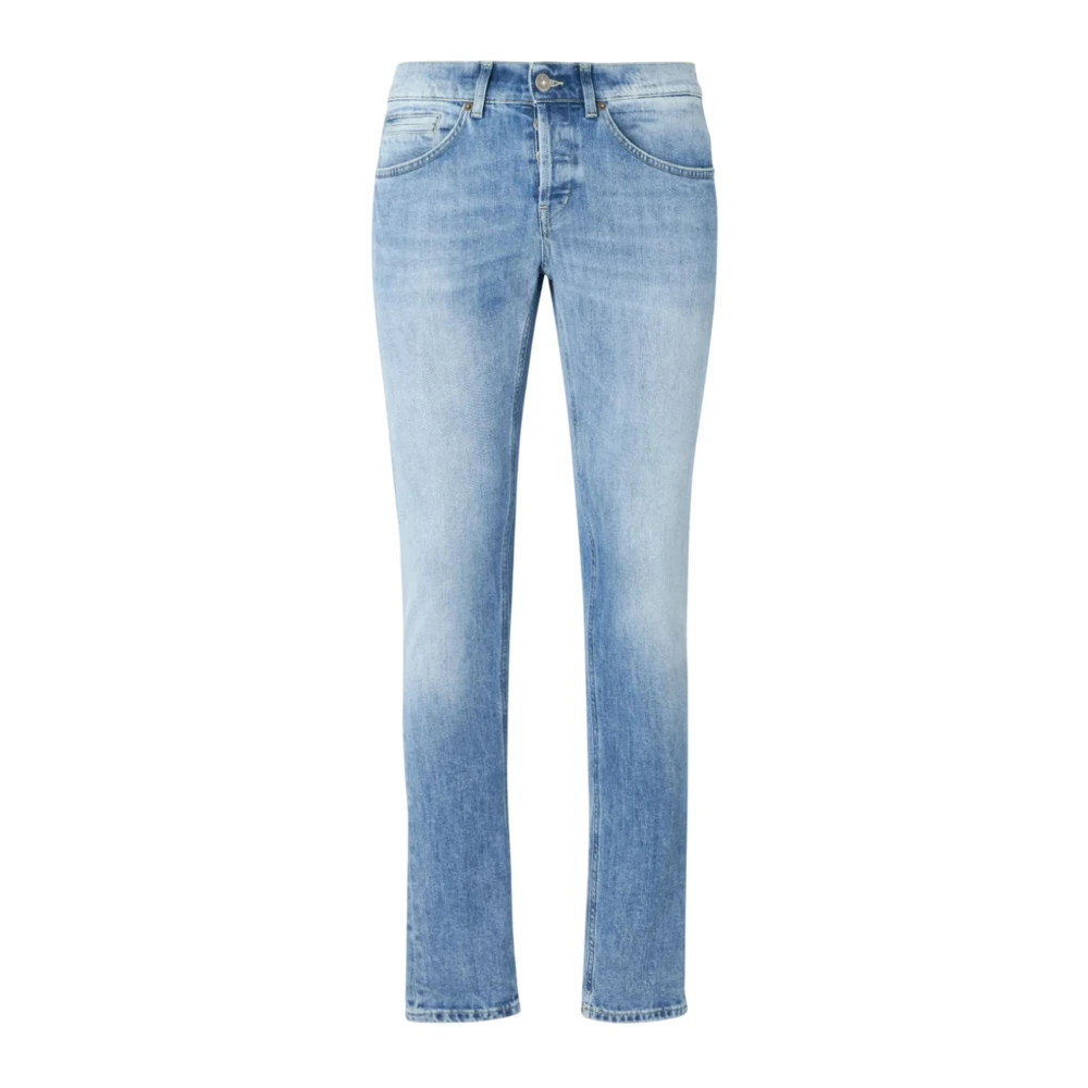 Dondup Blauwe Jeans Knoopsluiting Klassieke Zakken Blue Heren
