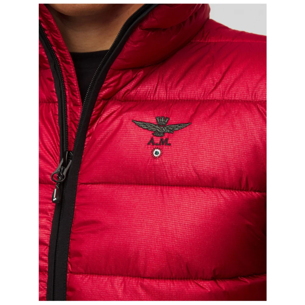 aeronautica militare Gewatteerd mouwloos vest met glinsterend effect Red Heren