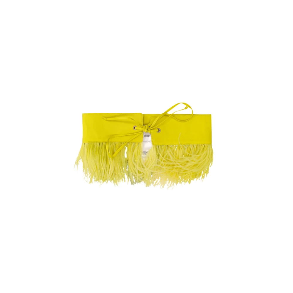 The Attico Women's Yellow Belts, One Size, Ostrich Feathers Belt