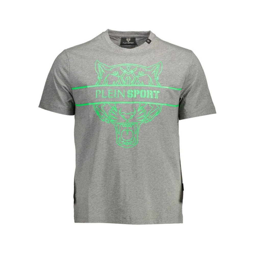Plein Sport Mens Gray Cotton T-Shirt - Grey - Size X-Large - Image 3