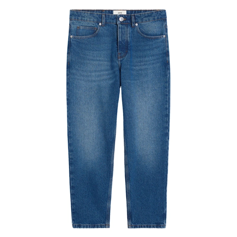 Ami Paris Gebruikte Blauwe Tapered Fit Jeans Blue Heren
