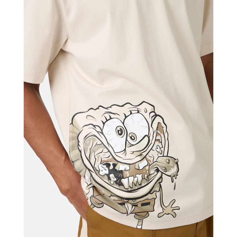 Iceberg Regular fit poederkleurig T-shirt met SpongeBob-print in jersey Beige Heren