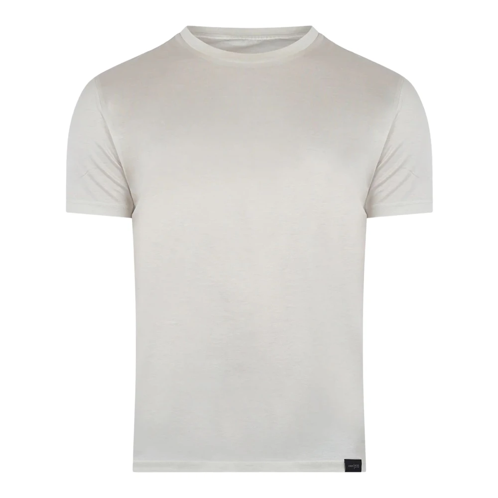 Low Brand Grijze Katoenen T-shirt met Logolabel Gray Heren
