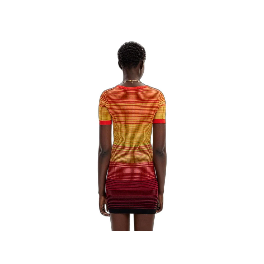 Desigual Rode Viscose Midi Jurk Red Dames