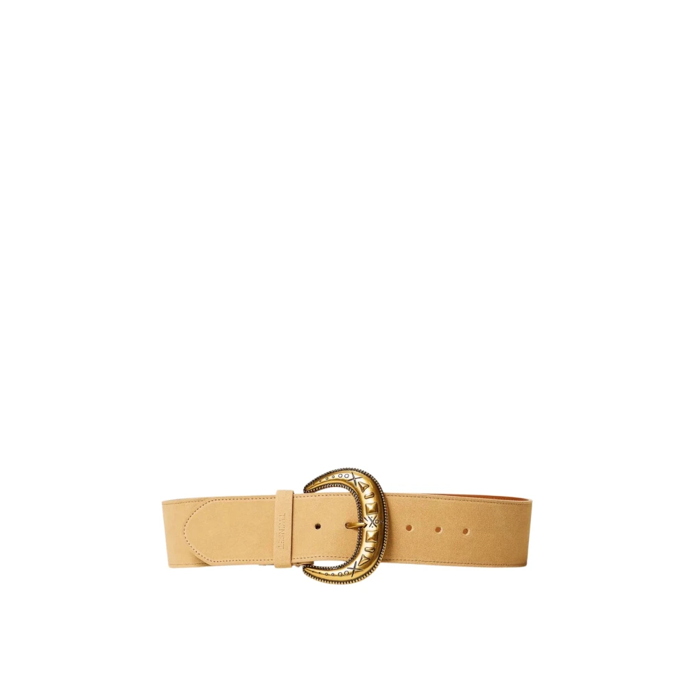 Twinset Beige Belts, Unisex, S, Suede Waist Belt
