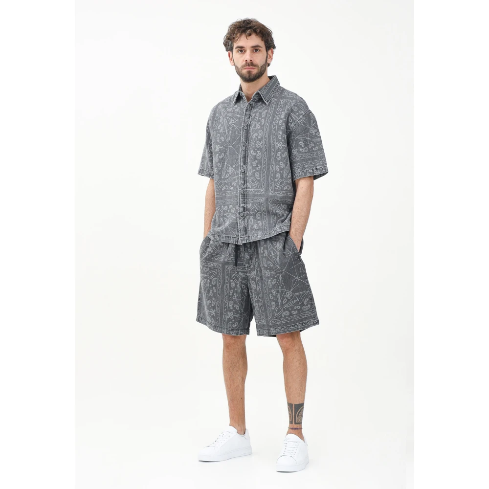 Armani Exchange Bandana Motief Casual Grijze Shorts Gray Heren