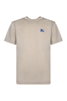 t-shirt-beige-avec-logo-bleu