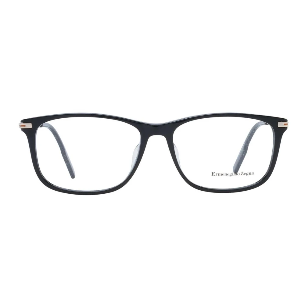 Ermenegildo Zegna Klassieke Rechthoekige Zwarte Optische Monturen Black Heren