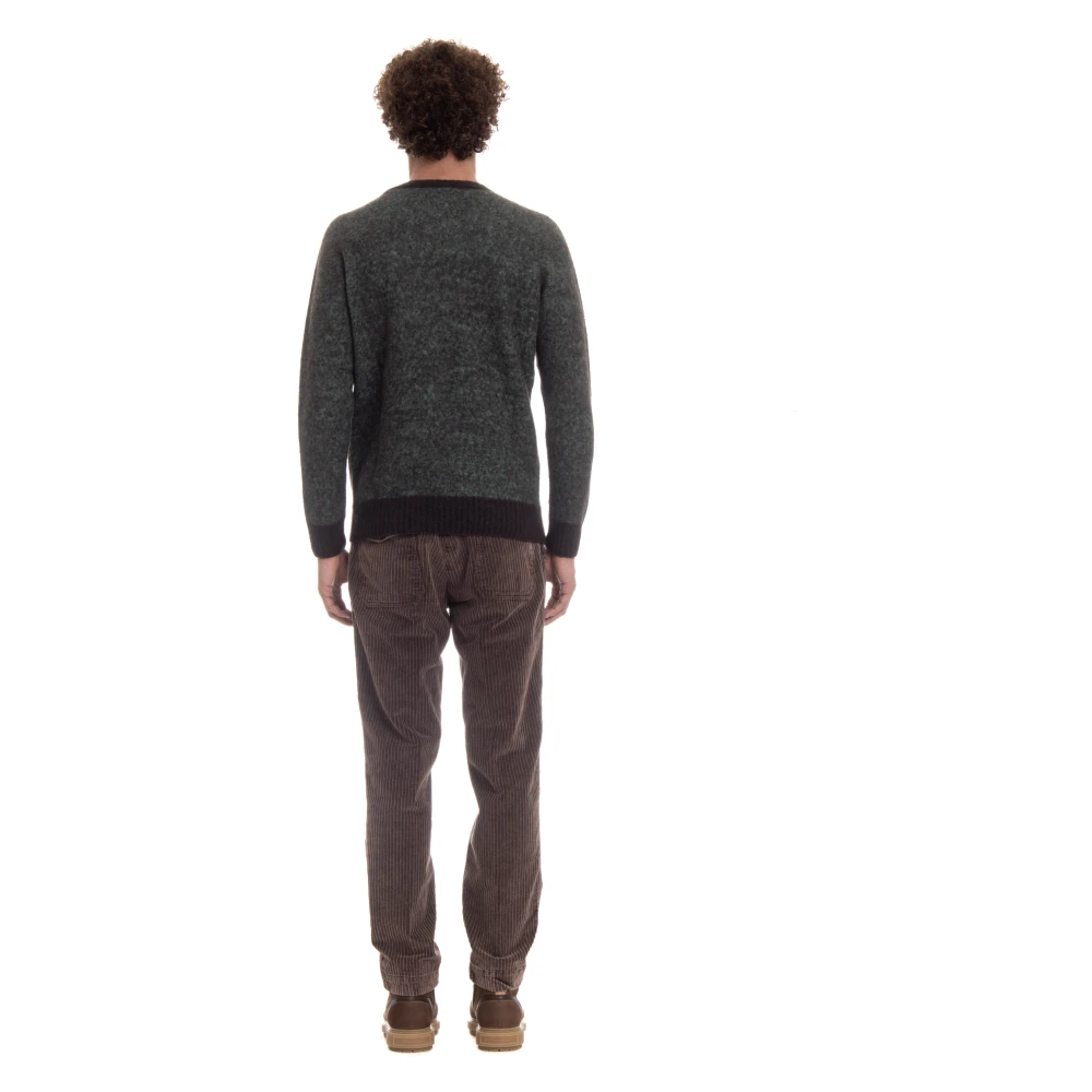 Drumohr Zachte wollen trui met contrastdetails Green Heren