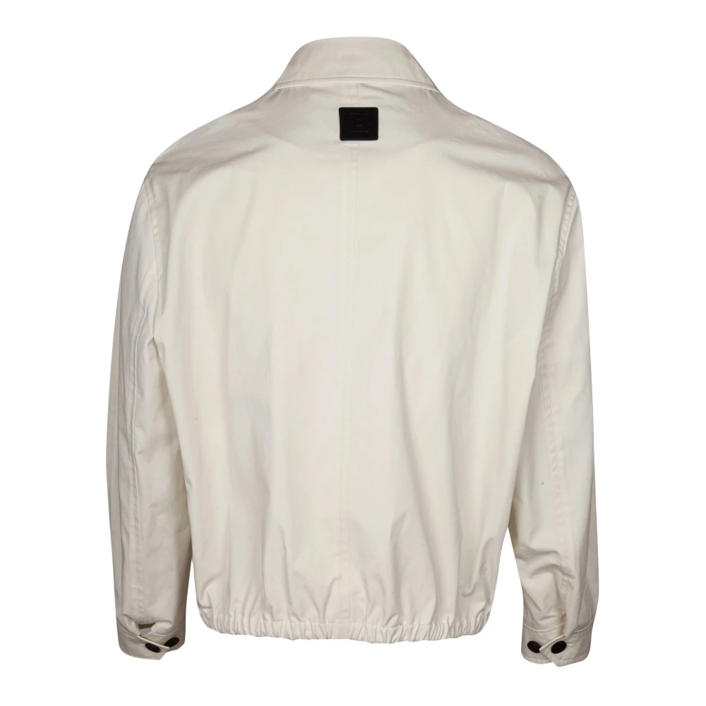 Lanvin Ijskleurige Katoenen Blouson Jas White Heren
