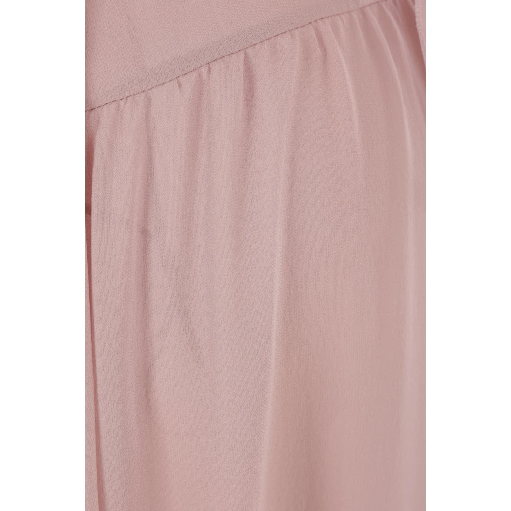 Blumarine Lila Zijden Georgette Lange Jurk Purple Dames
