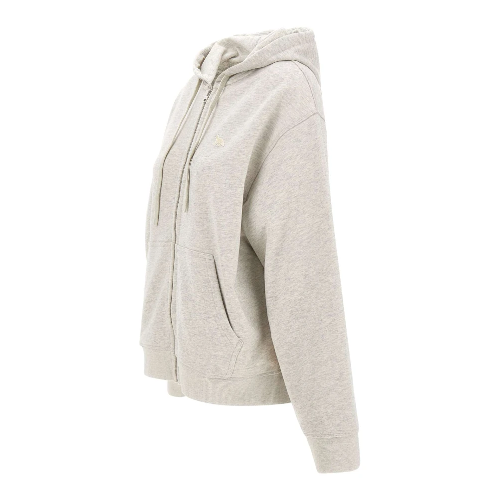 Maison Kitsuné Grijze Katoenen Sweatshirt met Vos Logo Gray Dames