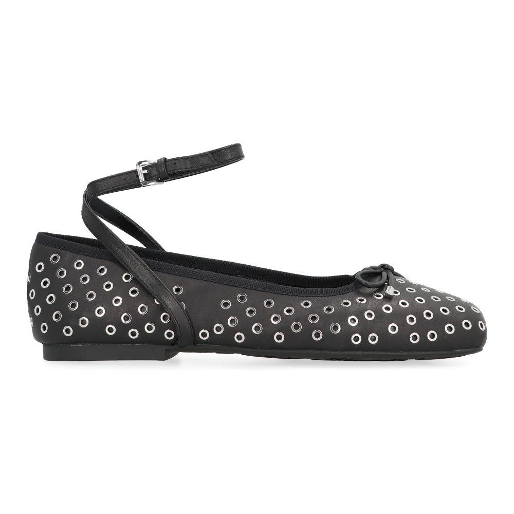 Michael Kors Black Collette Flex Leather Ballet Flats - Female - Ballerina Shoes - 6 Uk - Shoes