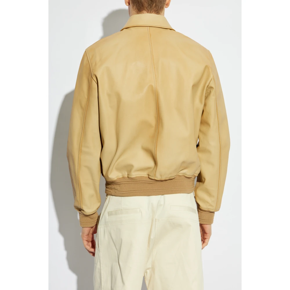 Burberry Leren jas Beige Heren
