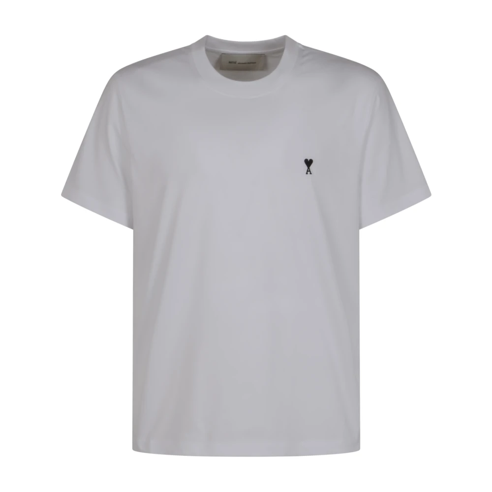 Ami Paris Men's White T-Shirts, L, Quota Contrasted Adc T-Shirt