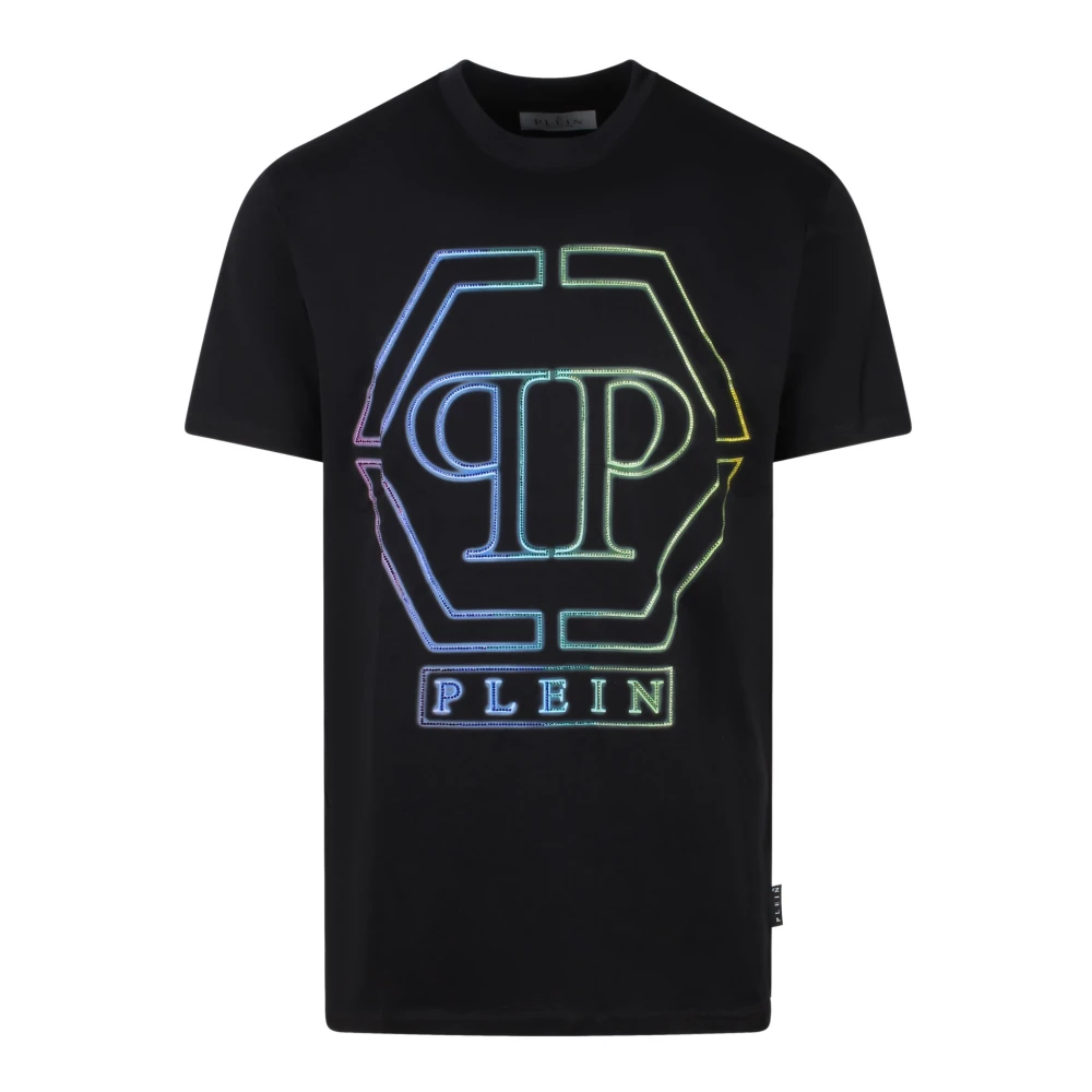 Philipp Plein Kristalldekorerad Hexagon T-Shirt Black, Herr