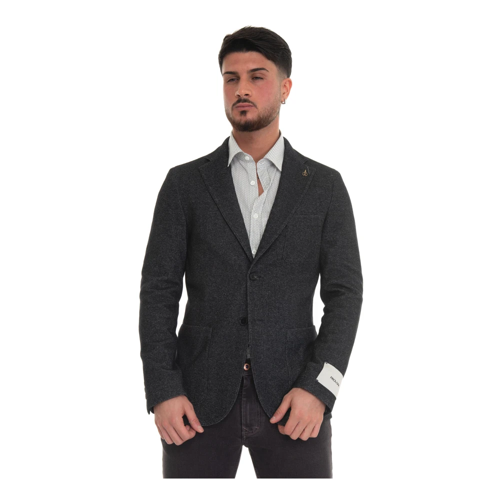 Paoloni Slim Fit Wollen Blend Jas Black Heren