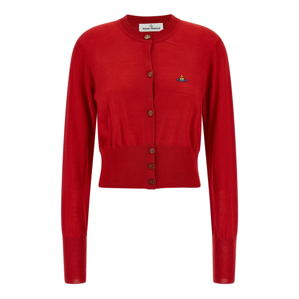 Vivienne Westwood Women's Red Cardigans, L, Bea Cropped Cardigan